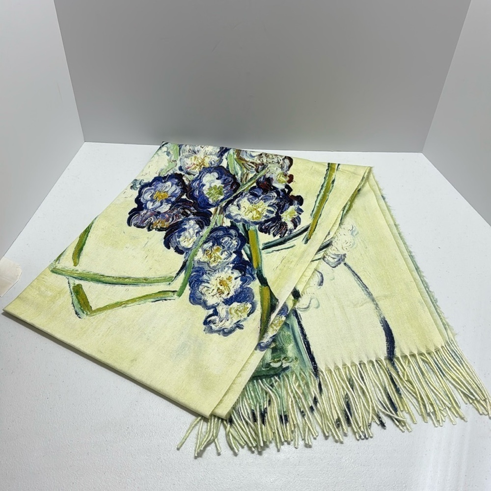 Beautiful Floral Yellow/Blue/ Green Artists Wrap/Scarf